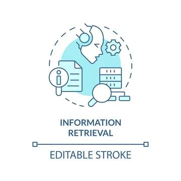 Information retrieval soft blue concept icon Stock Illustration