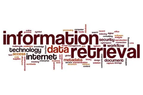 Information retrieval word cloud Stock Illustration