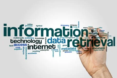 Information retrieval word cloud Stock Illustration