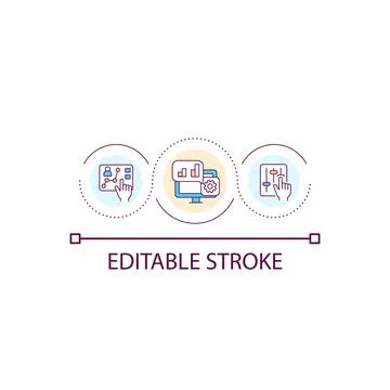 Information review and analysis loop concept icon Stock Illustration