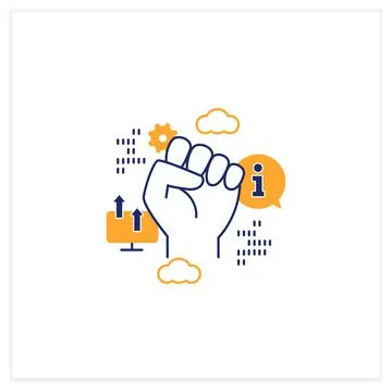 Information revolution flat icon Stock Illustration
