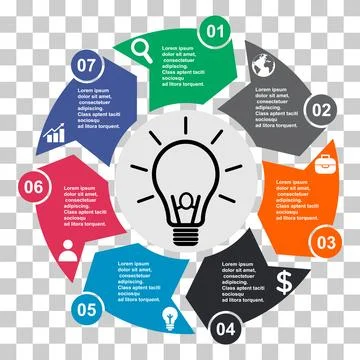 Information round diagram 8 steps, infographic graphic pie design, marketing Stock Illustration