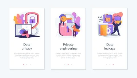 Information safety app interface template. イラスト素材