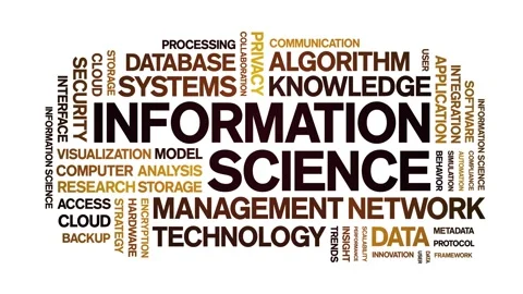Information science animated word cloud,animation tag kinetic typography loop. Stock Footage 314005279