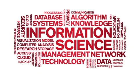 Information science animated word cloud,animation tag kinetic typography loop. Stock Footage 314005367
