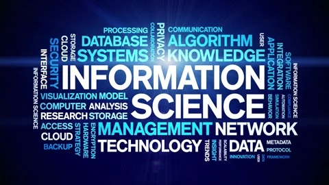 Information science animated word cloud,animation tag kinetic typography loop. Stock Footage 314005842