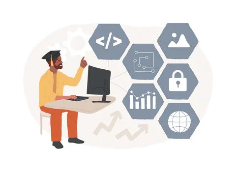 Information science isolated concept vector illustration. Stock Illustration