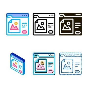 Information sealed variants folder icon vector outline 库存插图