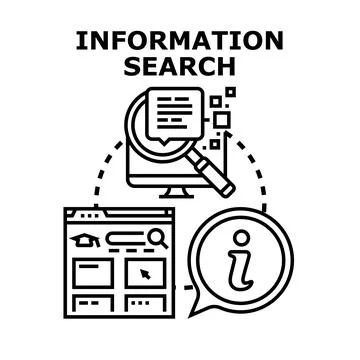 Information search concept navigating data online browsing research Stockillustratie