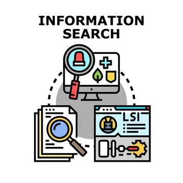 Information searching and data analysis concept developing Stock Illustration