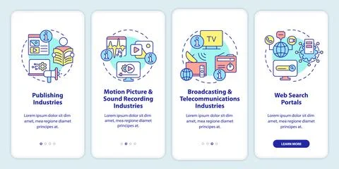 Information sector components onboarding mobile app screen 库存插图