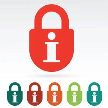 Information secured web icon flat Stock Illustration