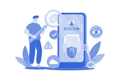 Information Security Analyst Illustration concept on a white background Stock Illustration