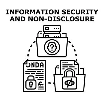Information security and non disclosure concept vector Illustrazione stock