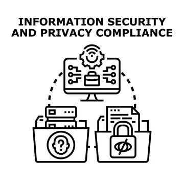 Information security and privacy compliance concept illustration 스톡 일러스트