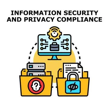Information security and privacy compliance concept illustration 스톡 일러스트