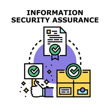 Information security assurance concept with verified documents Stock Illustration