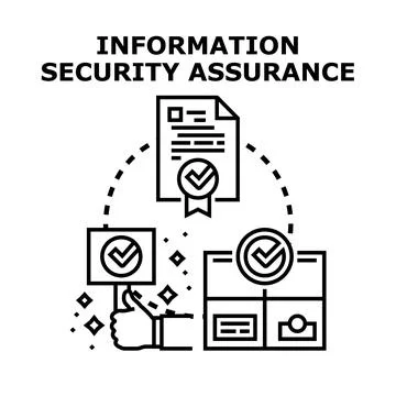 Information security assurance concept with verified documents Stock Illustration