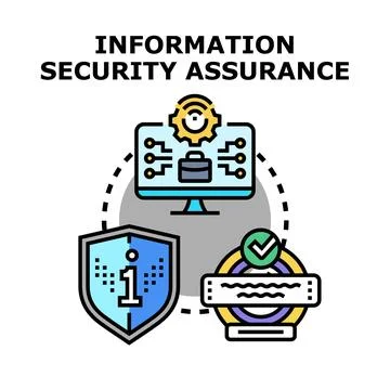 Information security assurance ensuring data protection system Stock Illustration
