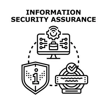 Information security assurance ensuring data protection system Stockillustratie