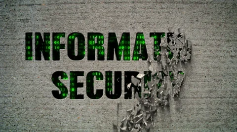 Information Security Binary Code Crumbling Wall Stock Footage 39157788