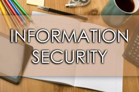 INFORMATION SECURITY - business concept with text Stock Photos