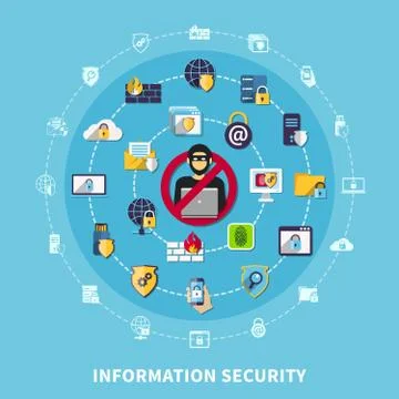 Information Security Composition Stock Illustration