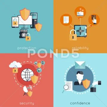 Information Security Flat Stock Illustration