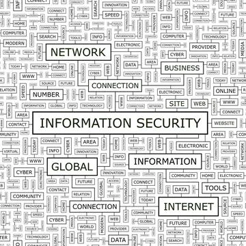 INFORMATION SECURITY INFORMATION SECURITY. Seamless pattern. Word cloud il... Stock Photos