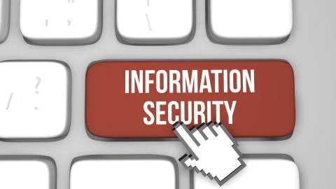 Information Security keyboard key animation Stock Illustration