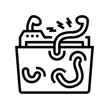 Information security line icon vector illustration 库存插图