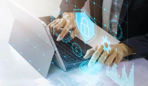 Information security program for the company,The security of data files in th Stock Illustration