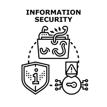 Information security protecting digital data with cyber shield Stockillustratie