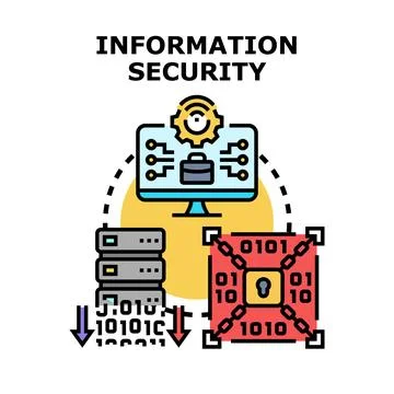 Information security protecting digital data online Stock Illustration