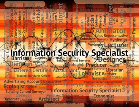 Information Security Specialist Indicates Skilled Person And Occ Stock Illustration