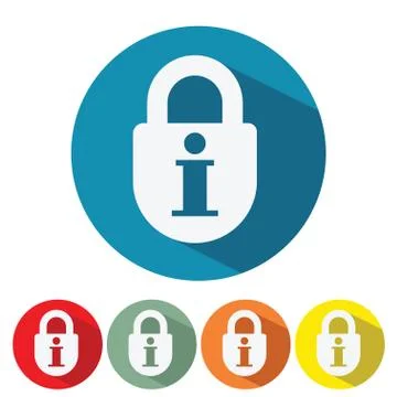Information security web icon flat design Stock Illustration