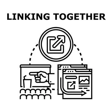 Information sharing and data linking concept Stock Illustration