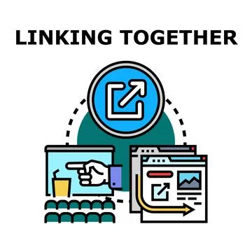 Information sharing and data linking concept Stock Illustration