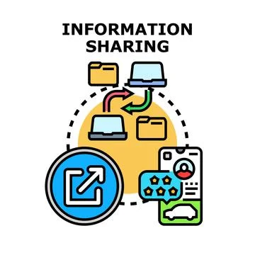 Information sharing concept with network devices Stock Illustration