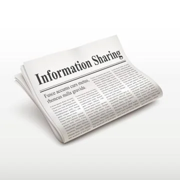Information sharing words on newspaper Stock Illustration