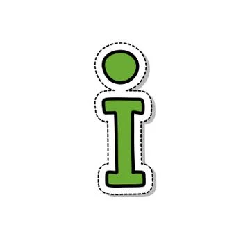 Information sign doodle icon, vector sticker illustration Illustrazione stock