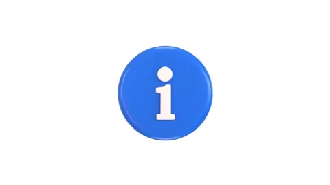 Information sign or info button icon 3d render animation Stock Footage 314735343