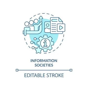 Information societies soft blue concept icon Stock Illustration