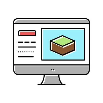 Information of soil on computer screen color icon vector illustration Illustrazione stock