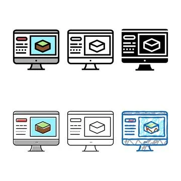 Information of soil on computer screen color icon vector styles Stock Illustration