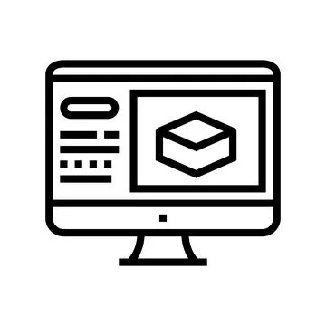 Information of soil on computer screen line icon vector illustration Stock Illustration