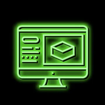 Information of soil on computer screen neon glow icon illustration Illustrazione stock