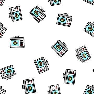 Information of soil on computer screen vector seamless pattern Stock Illustration