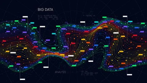 Information sorting and storage business technology, futuristic visualization 스톡 일러스트