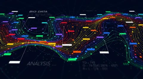 Information sorting and storage business technology, futuristic visualization Stock Illustration